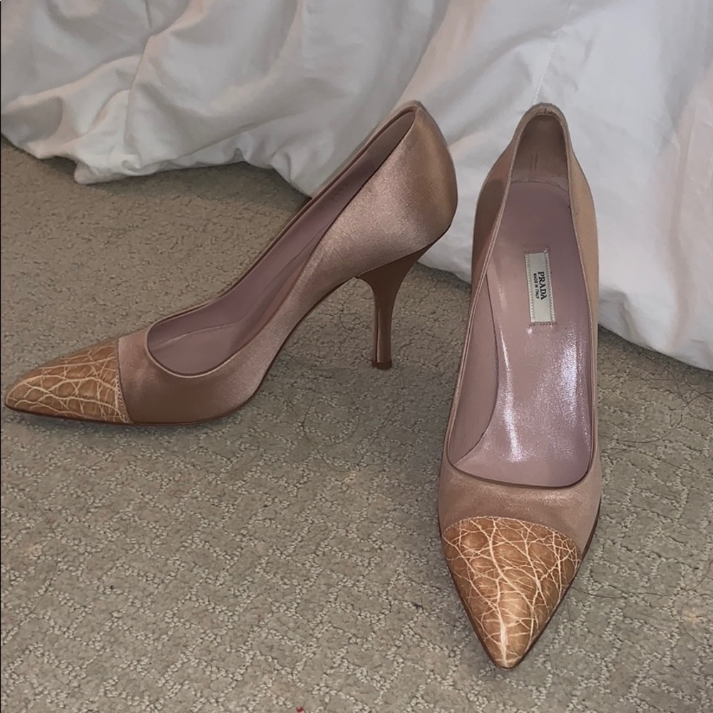 Prada Pink Satin Heels